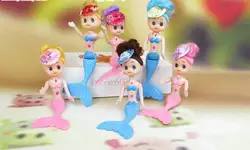 2 шт./лот мини Русалка Кукла, мини ddgir Ddung Куклы с различными Головные уборы для куклы Барби украшения торта Обувь для девочек Best подарок