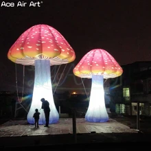 Комплект из 2 предметов, свободный стоящий в виде огромного растения модель светодиодные надувные гриб, вечерние украшения с напечатанным рисунком для Австралию