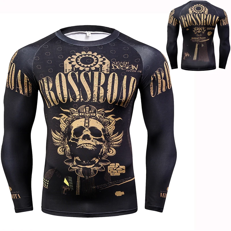 

Funny T Shirt Running Sport Quick Dry Compression Men Long sleeve T-Shirts Fitness Tight Tennis Soccer Jersey Gym MMA Sportswear