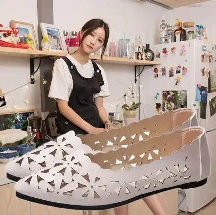 Fleur Bout Femmes Beige black Pointu Plates Chaussures Nouvelle Shallow Nude pink 2018 À Ipccm Forme Talon Évider Arrivée white Appartements tgvq6x