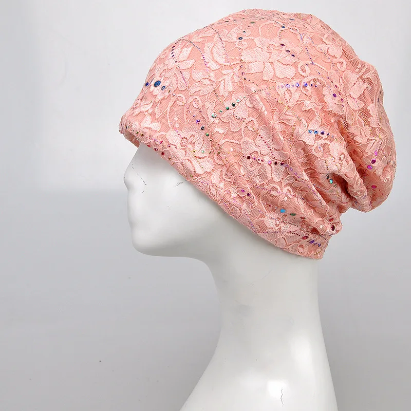 Wholesale 10pcs NEW Summer Lace Slouchy Beanies Caps Women Summer Skull Beanie Hats 2017 Flower