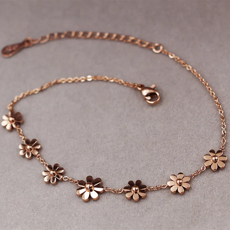 Vintage Jewelry Daisy Charming Chains Bangles Bracelets Anium Vintage Jewelry Daisy Charming Chains Bangles Bracelets Anium Steel Flowers Plant Charms Womens Gifts Top Quality In Chain Link