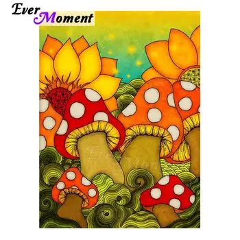 

Ever Moment Diamond Painting Mushroom Flower House Decoration For Home Hobby Full Square Drill Diamond Embroidery Mosaic 3F458