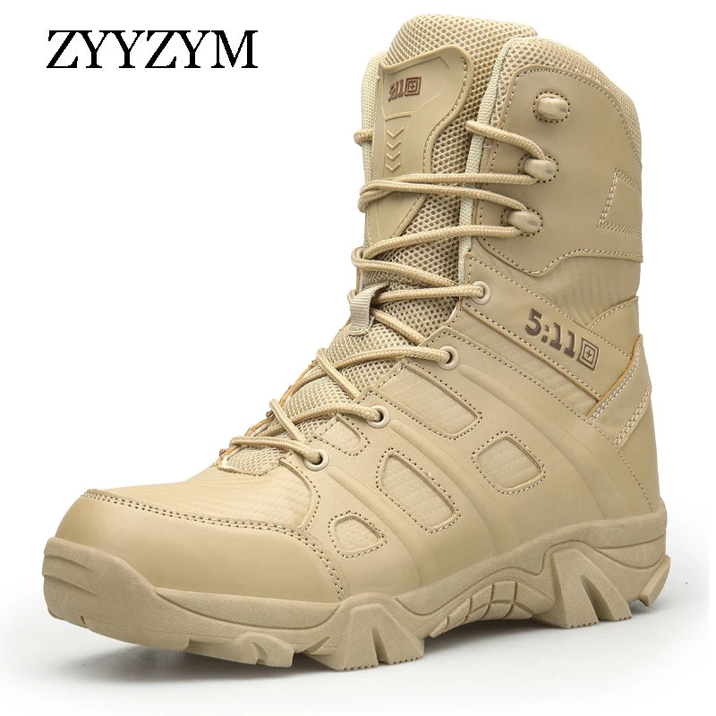 

ZYYZYM Men Boots Autumn Winter Brand Military Leather Boots Men Special Force Tactical Desert Combat Outdoor Shoes Ankle Boots