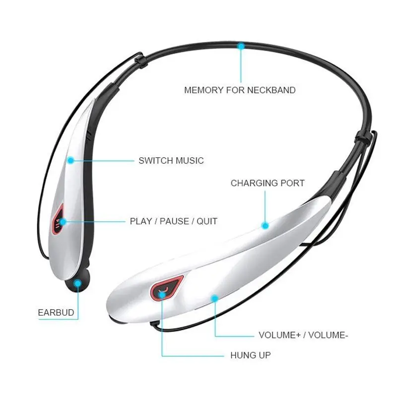 AKASO بلوتوث اللاسلكية سماعة ستيريو سماعات الأذن سماعات سماعة للرياضة سماعة بلوتوث 4.1 + EDR نظام الهواتف المحمولة