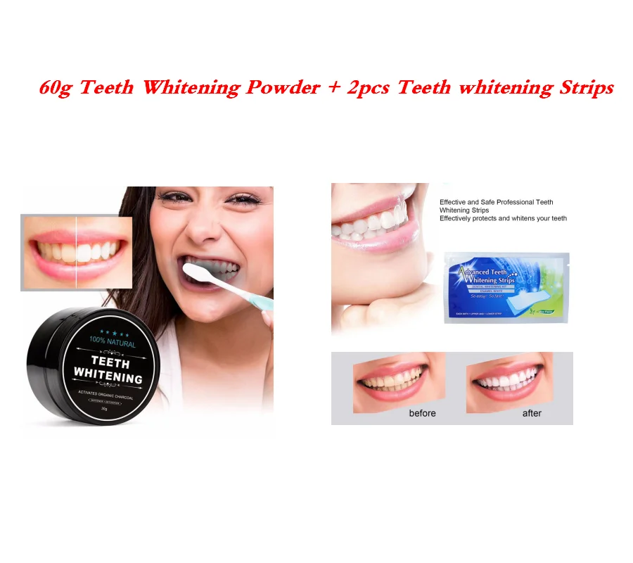 60g Black Activated Carbon Charcoal Teeth Whitening Powder Stains
