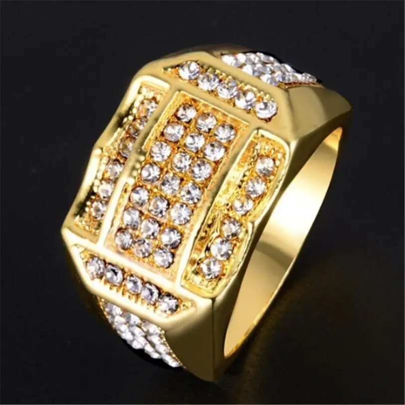 Высокое качество, мужское кольцо с кристаллами, перстень в деловом стиле, подарок на день рождения, ювелирное изделие, подарок, нежная Прямая поставка, кольца для мужчин