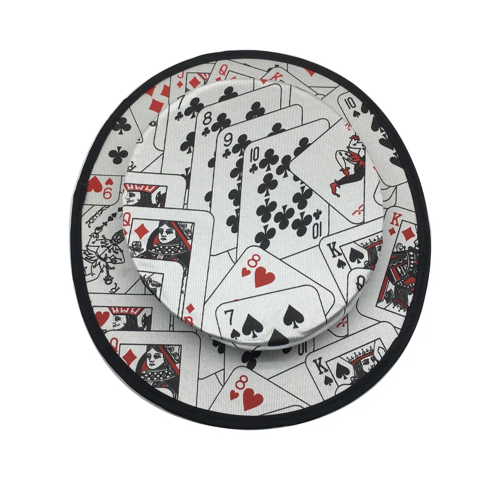 Складная Весенняя Волшебная Шляпа с рисунком в виде покера, высококлассная Волшебная Шляпа, магический реквизит, классические фокусы