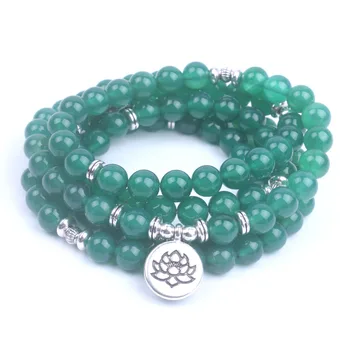 Chapelet Mala 108 Perles d'onyx vert