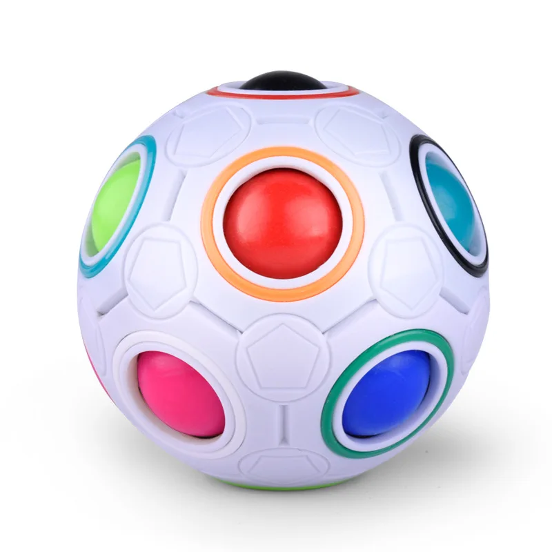 

NEW 1PCS Fun Creative Spherical Magic Cube Speed Rainbow Puzzles Ball Football Kids Educational Learning Toys for Children Adult