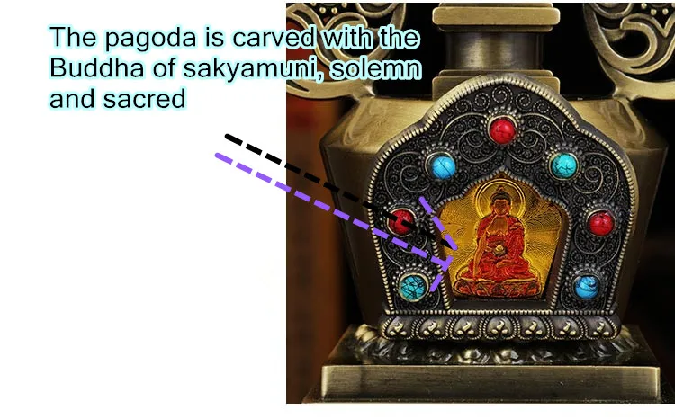 Изысканно-чётки в стиле тибетского Буддизм ступа инструмент украшения 7-дюймовый