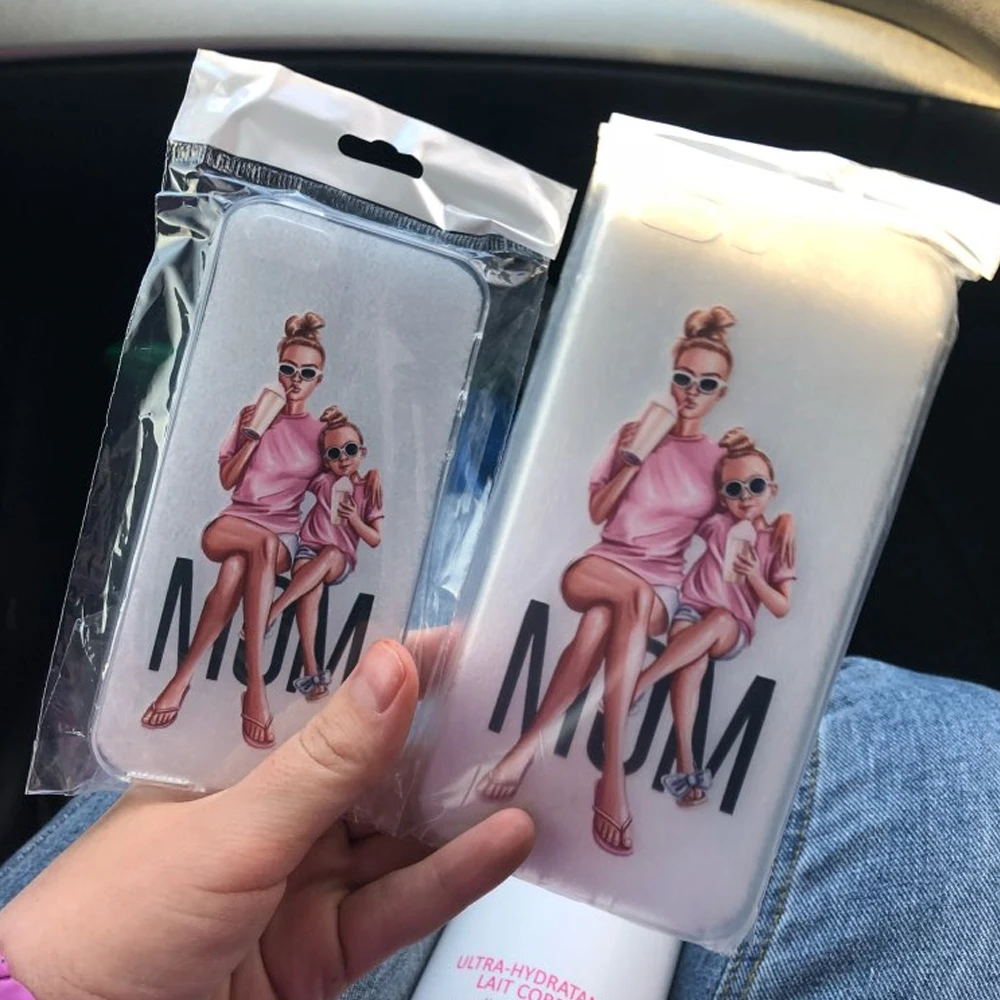 Модный чехол для мамы и дочки queen IPhone X XS Max XR 8 7 6 6s Plus 5 5S SE прозрачный силиконовый
