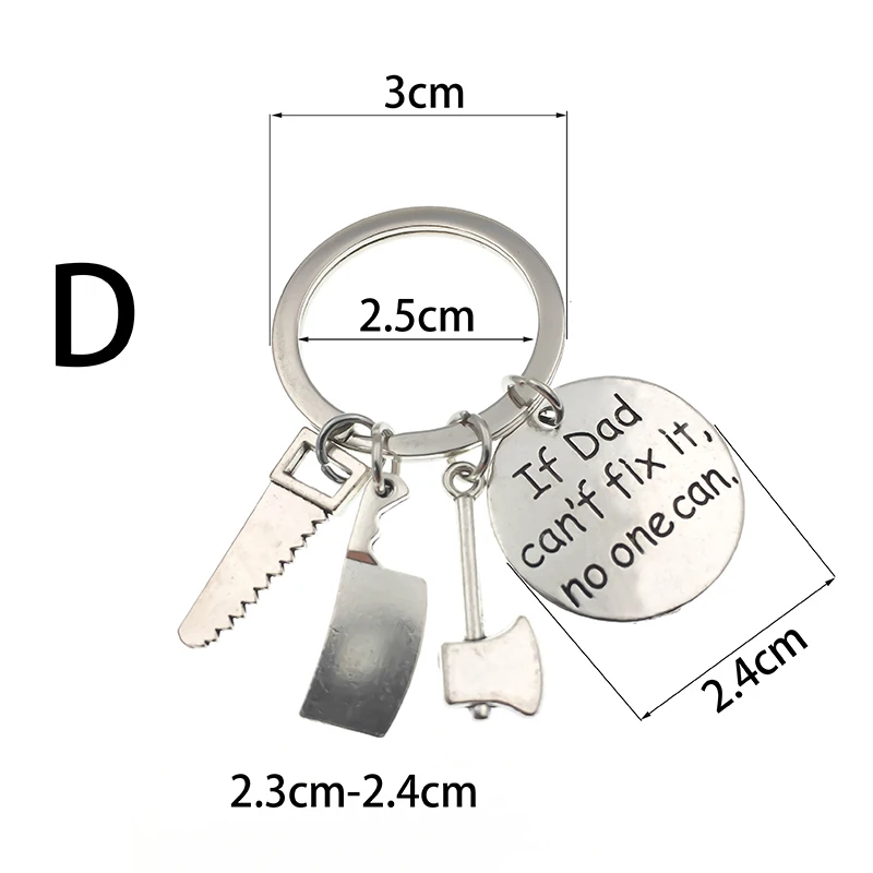 Многофункциональный автомобильный брелок, если папа не может его зафиксировать, не один может ручные инструменты брелок с надписью Daddy Подарочный Брелок для ключей для мужчин - Название цвета: D