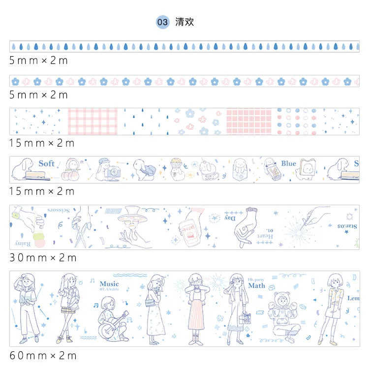 6 шт./компл. Bullet Journal васи ленты Набор Kawaii девушки жизни маскировки ленты для детей DIY декоративный дневник в стиле Скрапбукинг фото Ablums