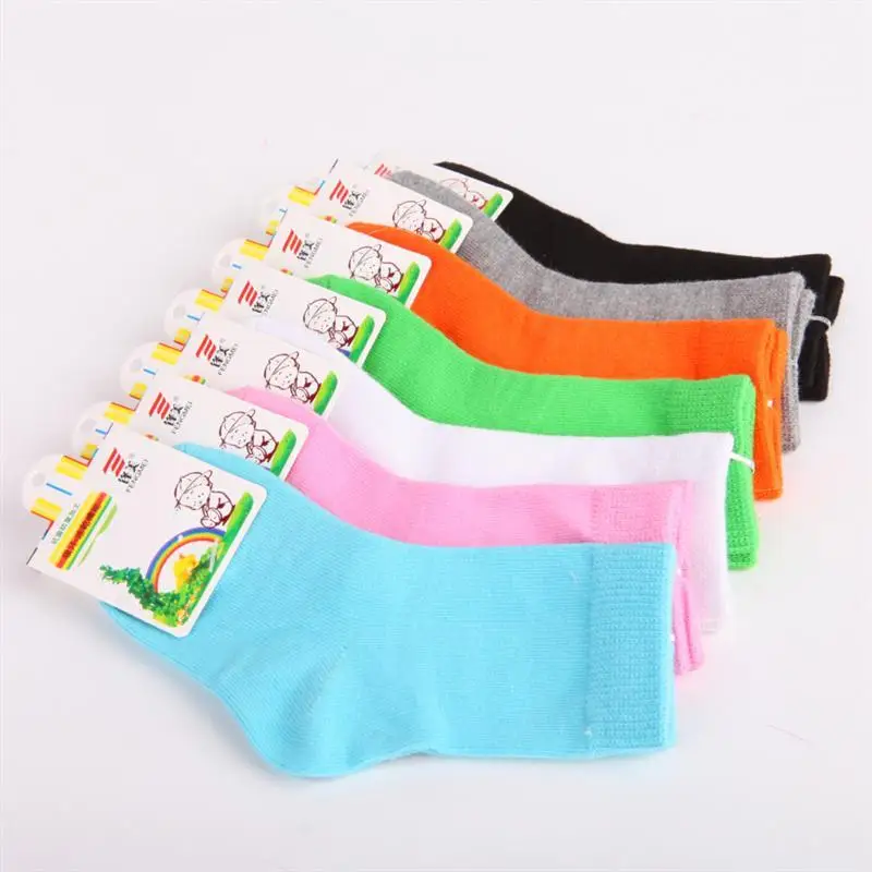 

12 Pairs Children Cotton Socks For Girls Candy Color Short Socks Autumn Winter Boy Sport Socks
