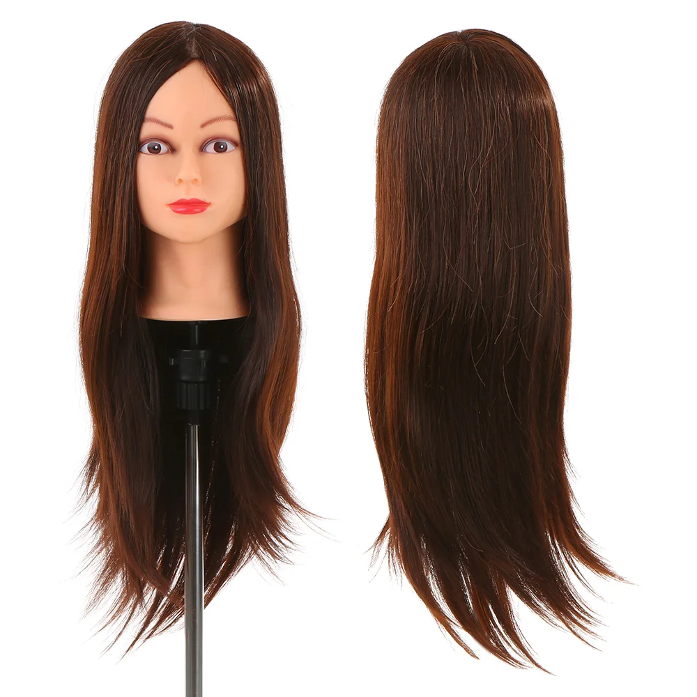 Real Human Hair Dummy Head Hair Cutting Braiding Practice 