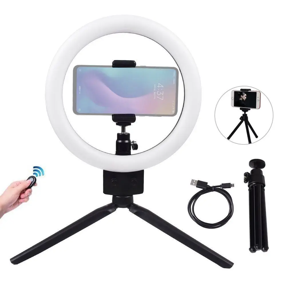 

Fotoconic 9" 23cm Dimmable LED Ring Light 3200-5500K with Mini Tripod and Bluetooth Remote for Phone Camera Selfie Photo Video