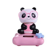 Аксессуары авто прекрасный мультфильм панда солнечные качели голова автомобиля интерьера украшение для приборной доски подарок