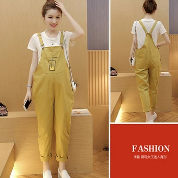

Plus Size 2XL Overalls Pregnancy Long Pants Clothes Trousers Maternity Pants Size Nine Pants Loose Overall Trousers YL210