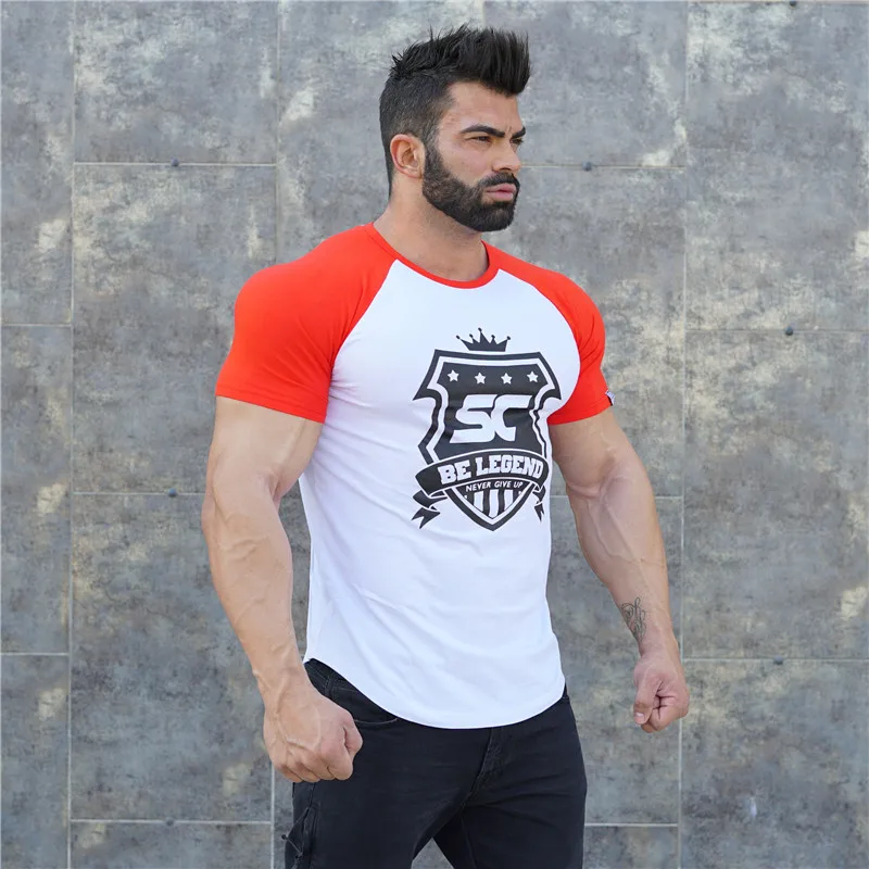 

BeLegend men cotton Short sleeve t shirt Summer Fitness bodybuilding shirts Crossfit male Brand tee tops Fashion Gyms clothing