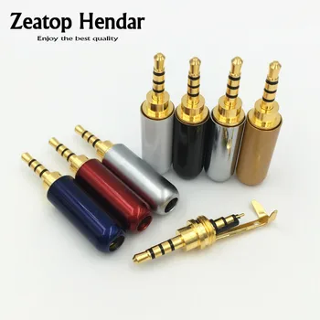 

10Pcs Copper 2.5mm 4 Pole Male with Clip Repair Headphone Jack Plug Metal Audio Soldering Connection for 4mm cable DIY