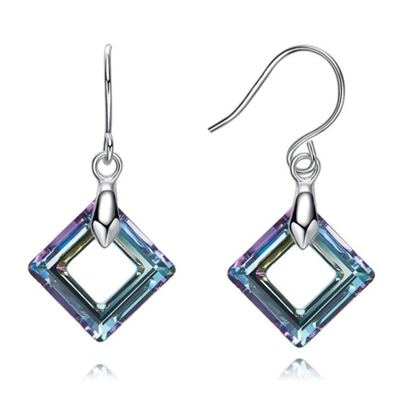 LuxJuly 2019 Новые квадратные хрустальные серьги украшенные кристаллами от Swarovski