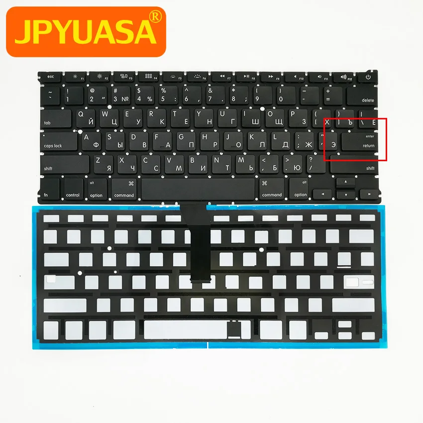 Новая клавиатура с русской раскладкой и подсветкой для MacBook Air 13 3 дюйма A1369 A1466 RU 2011