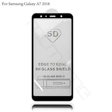 5D Tempered Glass For Samsung Galaxy A7 2018 Full Coverage Screen Protector Protective Film SM A750F