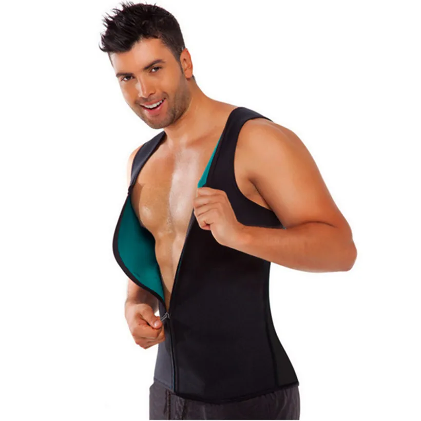 

NEW ARRIVAL Neoprene Body Shaper Vest For Man Make Sweat Hot Burning Fat Reduce Weight Sauna Corset Zipper Shapewear Black
