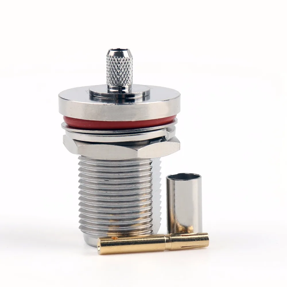 

Areyourshop N Female Jack Bulkhead Window Crimp RG58 RG142 LMR195 Cable Connector 10Pcs 50Ohm Nickel plating