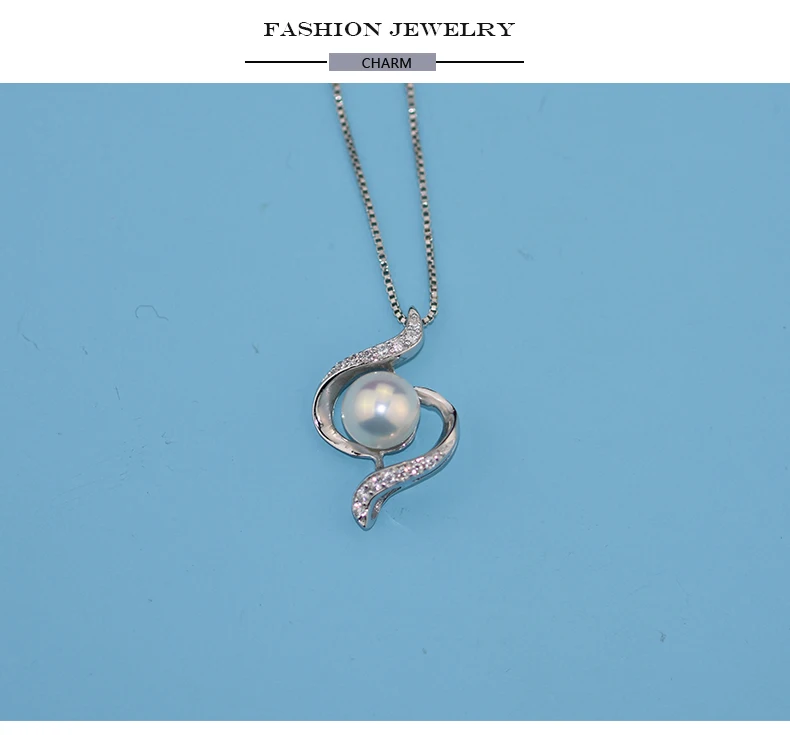YIKALAISI 925 пробы серебряные ювелирные изделия для офисных женщин 8-9 мм натуральный пресноводный жемчуг ожерелье Подвески Новая мода