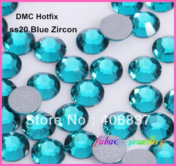 

Free Shipping! 1440pcs/Lot, ss20 (4.8-5.0mm) High Quality DMC Blue Zircon Iron On Rhinestones / Hot fix Rhinestones