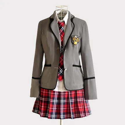Высокое качество, 5 шт., британская японская женская школьная форма для школьниц, школьная форма с длинными рукавами, одежда для выступлений - Цвет: 6