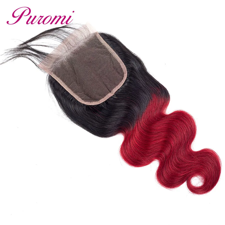 Puromi Hair Brazilian Body Wave 3 Bundles with Closure Ombre 1b/burgundy 100% Human Hair Non-remy Red Hair Extensions Puromi Hair Brazilian Body Wave 3 Bundles with Closure Ombre 1b/burgundy 100% Human Hair Non-remy Red Hair Extensions