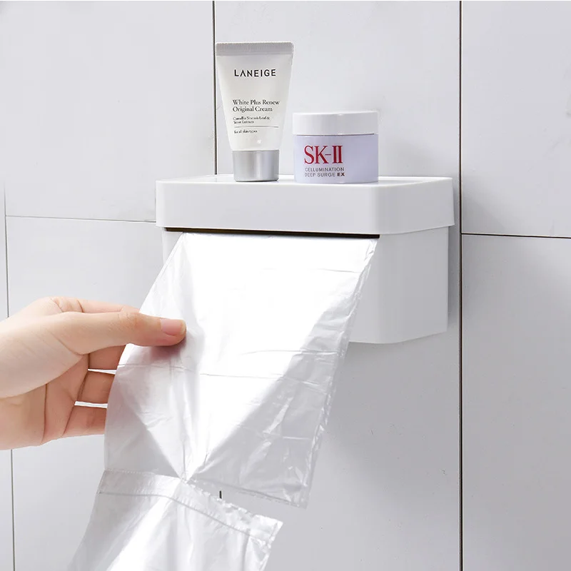 

Creative Home Wall-Mounted Garbage Bag Finishing Storage Box Kitchen Plastic Bag Extraction Box Storage Box Kitchen Organizer
