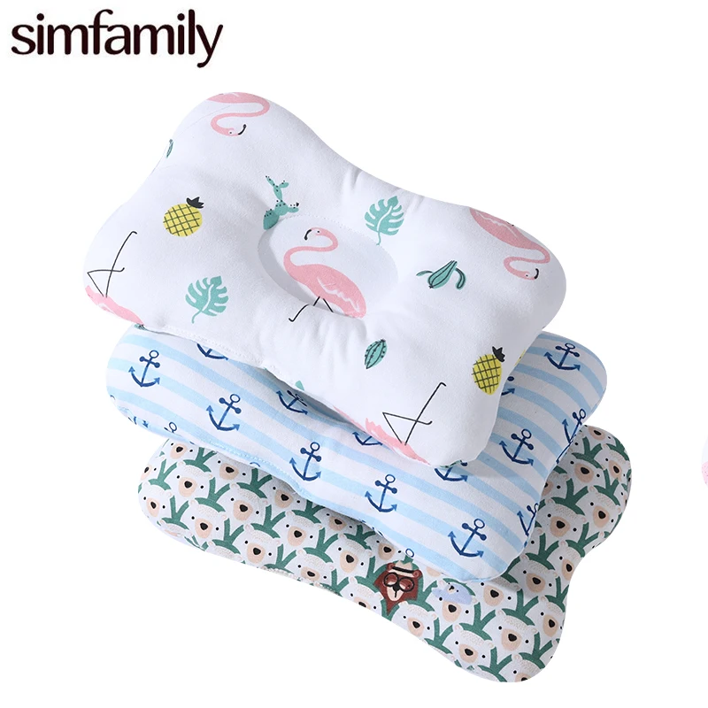 

[simfamily] Baby Cartoon Pillow Bedding Sleep Prevent Flat Head Support Baby Pillow Kids Square Cotton Pillow Room Decoration