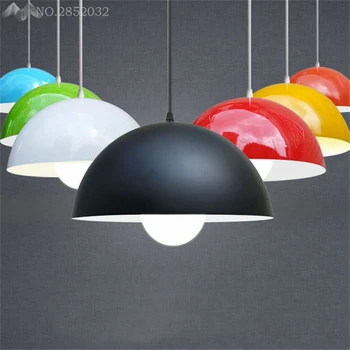 

Modern Amunium Colorful Lamps Pendant Lights Aluminum LED Indoor Lighting Cafe Bar Dining Room Lampada Luminarias Light Fixture