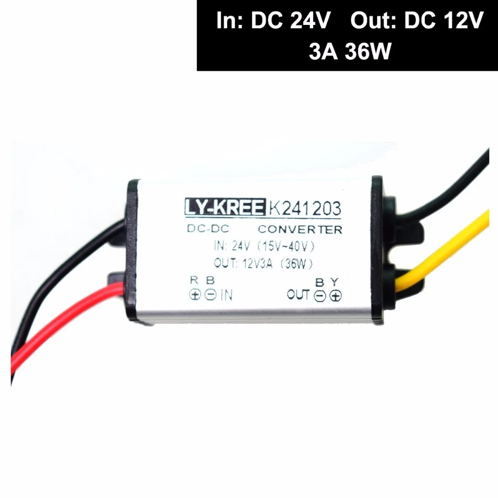

DC 24v to 12v Step Down Converter Reducer Regulator 3A 36W Power Supply Adapter for Auto Car Truck Vehicle Boat Solar System etc