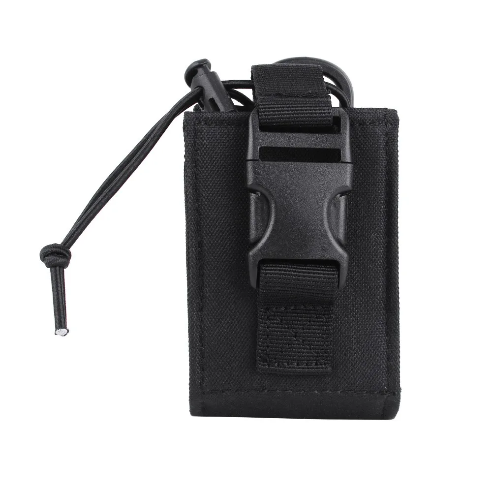 Tactical Molle Walkie Talkie Pouch Interphone Storage Bag Outdoor Molle Radio Pouch for Military Use Walkie-Talkie Case Holder - Цвет: Black