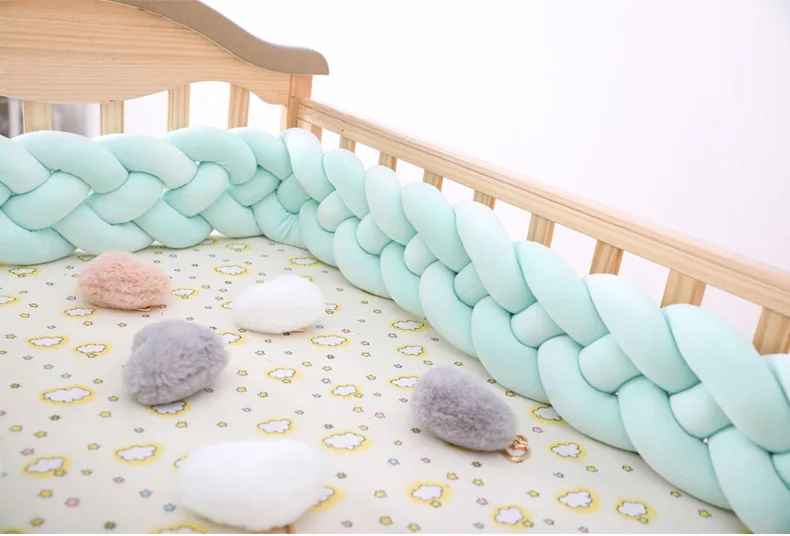 2019 Новый 4-FL 3 м несколько цветов длинный узел DIY подготовка подушка для детской кроватки анти-столкновения кровать забор украшение в