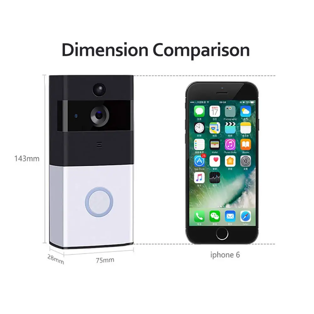  Suntex 1080P FHD Smart Wireless Wifi Video Doorbell Tuya APP Intercom Phone Door Bell Camera Infrar