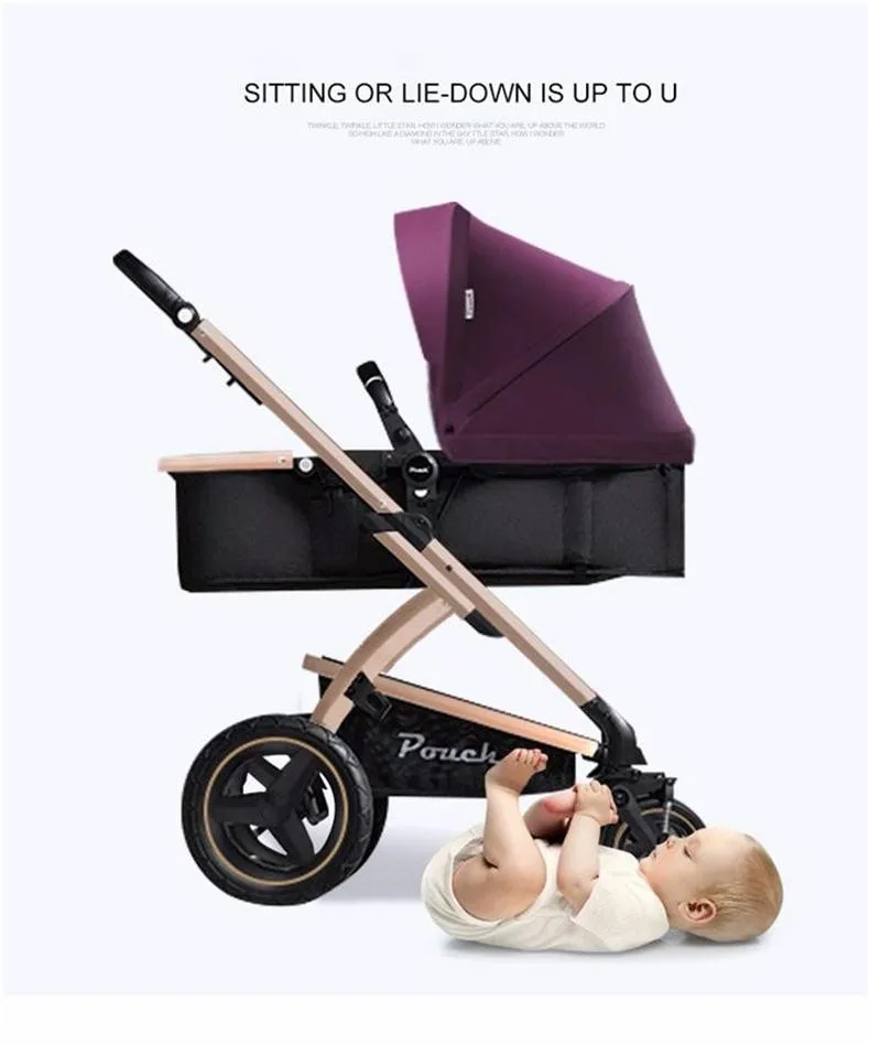 Чехол E89 Детские коляски 2-в-1 с широким углом поля Складная коляска Высокая Ландшафтная складная детская коляска с хозяйственная сумка для младенцев