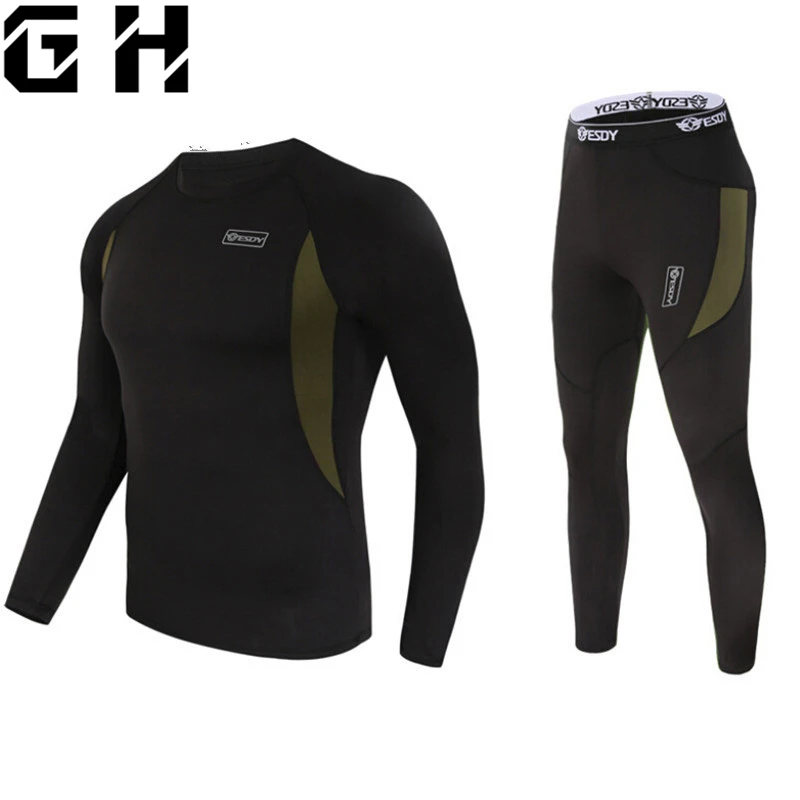 

Top quality new thermal underwear men underwear sets compression fleece sweat quick drying thermo underwear men clothing