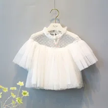 Mode enfants Roupas filles bébé infantile enfants maille dentelle fée hauts poupée Blouse t – shirt S2594