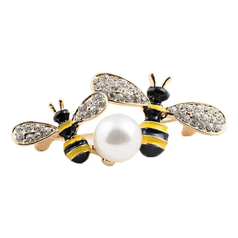 

New Fashion Bee Brooch Enamel Corsage Decoration Jewelry Exquisite Luxury Insect Pins Badge Fashion Rhinestone Pin Gift