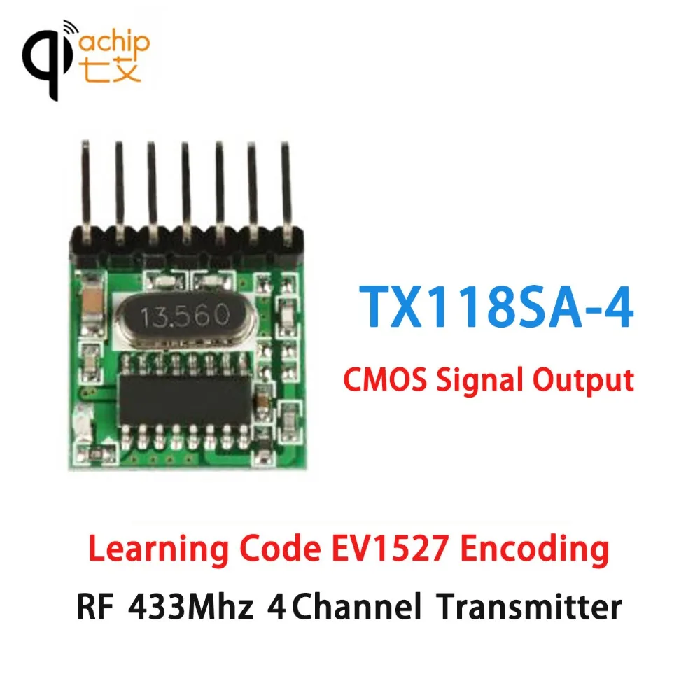 

QIACHIP 433Mhz RF Transmitter 1527 EV1527 Learning Code Wireless Module For Garage Gate Light Controller 433 Mhz Remote Control