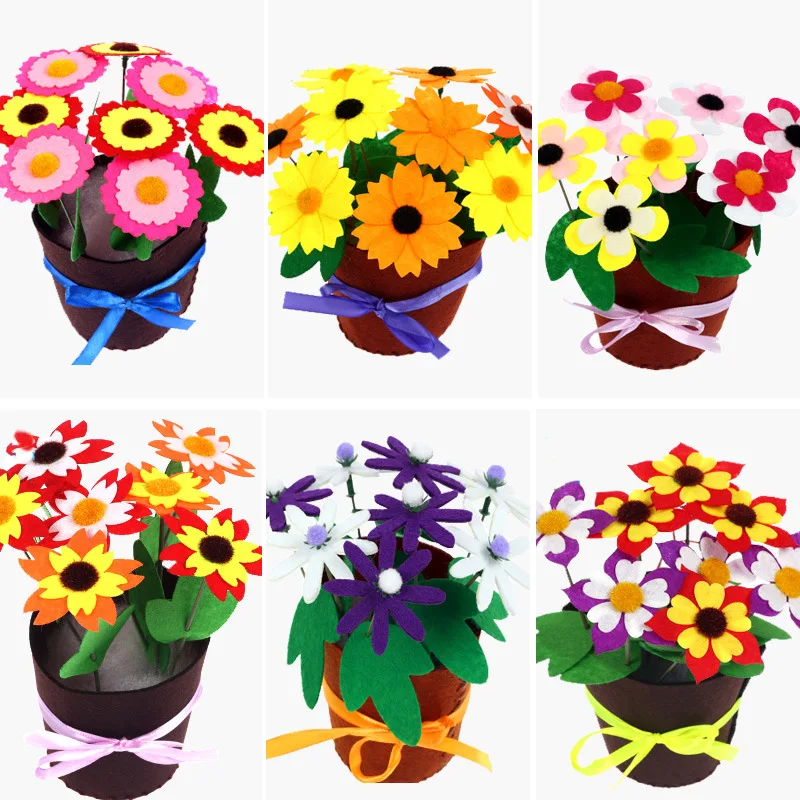 Toys for Children Crafts Kids DIY Flower Pot Potted Plant Kindergarten Learning Education Toys Montessori Teaching Aids Toy