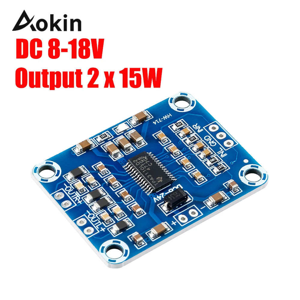 2X15W TPA3110 цифровой аудио усилитель модуль Плата ультра тонкий мини бинауральный DC
