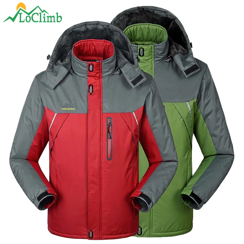 LoClimb 9XL Водонепроницаемая Лыжная куртка мужская зимняя спортивная флисовая куртка мужская ветровка треккинг Кемпинг походные куртки AM194
