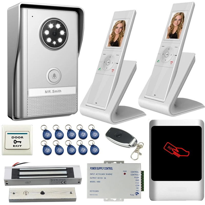 

JEX Home Wireless Video Door Phone Remote unlock Intercom System KIT Waterproof 120 degree camera +RFID Access controller 1V2
